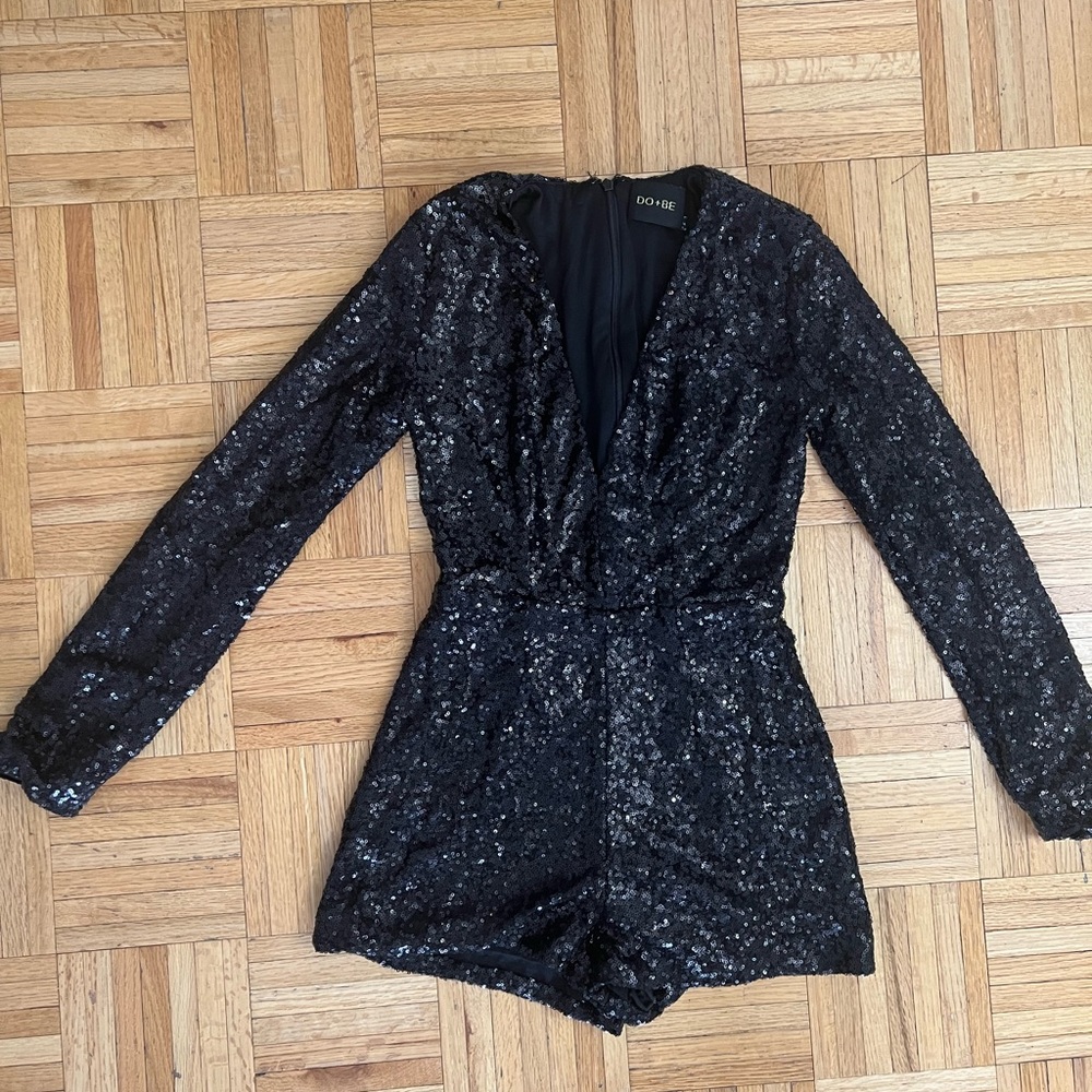 Black sequin romper